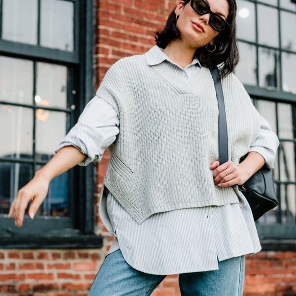 ABLE Ingrid Sweater Vest XS Heather Grey - Picture 2 of 11